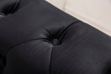 Sofa CHESTERFIELD 205cm spring core 3-seater velvet black