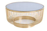 Coffee table VARIATION 80cm gold with black glass