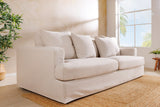 Sofa HEAVEN 210cm 3-Sitzer Federkern abnehmbarer Bezug Leinen natur