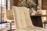 Cantilever chair MIAMI square quilting microfibre antique beige w/ black metal frame