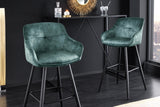 Bar chair EUPHORIA 74cm velvet teal