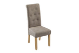 Chair CASA w/ neck roll textured fabric taupe