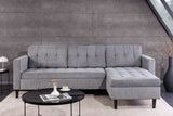 Ecksofa STOCKHOLM 220cm 3-Sitzer Cord grau
