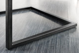 Freischwinger Stuhl BIG ASTON mit Armlehnen Federkern schwarz Metallbeine Leder schwarz