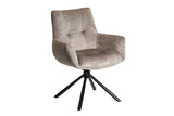 Drehstuhl SIGNATURE 360° drehbar m. Armlehnen Federkern Samt taupe