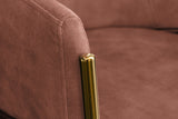 Stuhl NOBLESSE mit Armlehnen Samt rosa goldene Beine