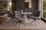 Chair DIVANI retro style artificial leather microfibre light grey black