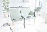 Bench SCANDINAVIA 116cm with armrests textured fabric greente