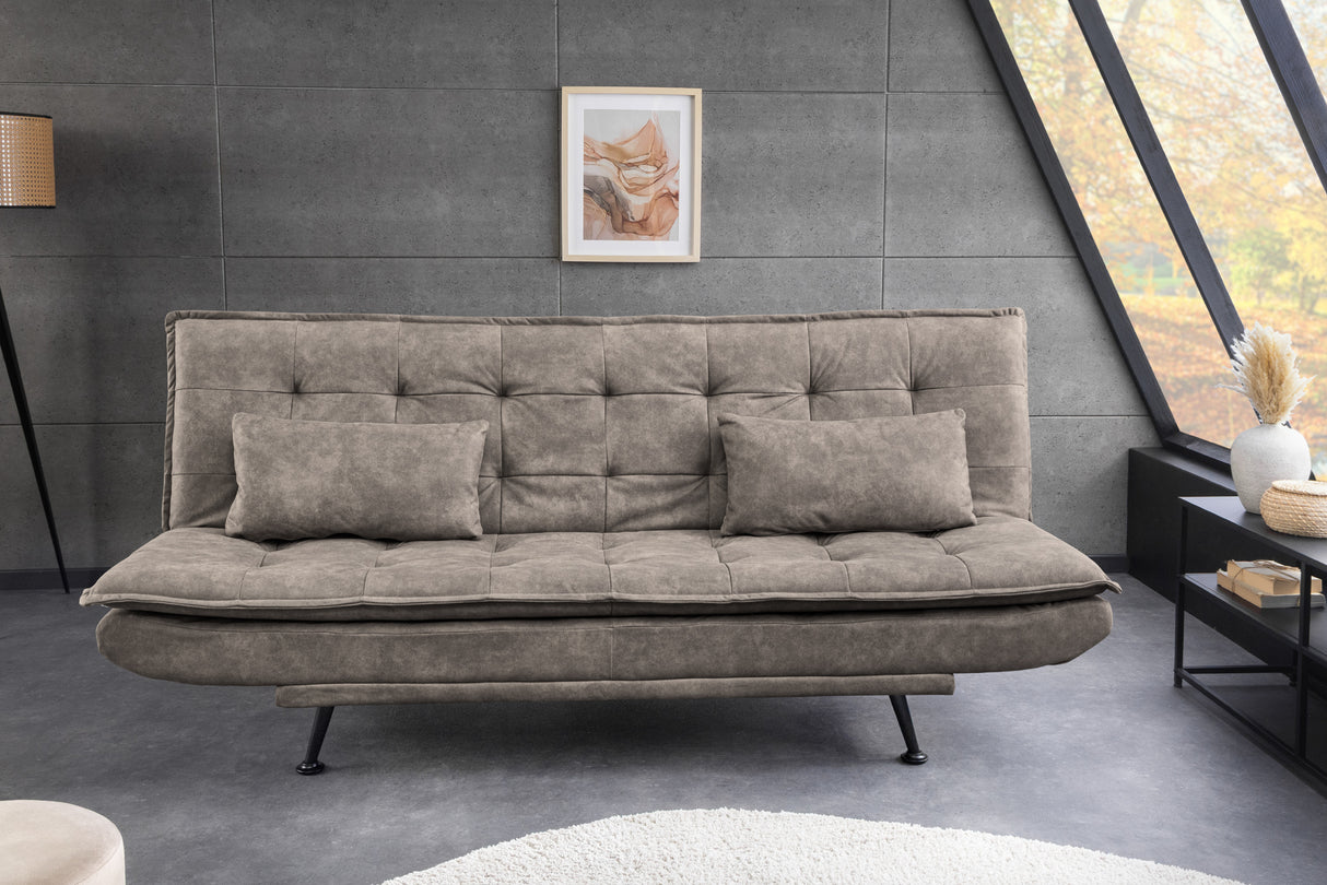 Sofa bed JAZZ 195cm 3-seater microfibre taupe