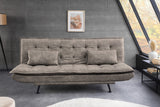 Sofa bed JAZZ 195cm 3-seater microfibre taupe