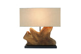 Table lamp HYPNOTIC 50cm lampshade beige teak wood natural