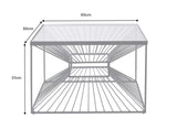 Couchtisch ILLUSION 60cm pulverbeschichtetes Metall und 20mm gehärtetes Glas