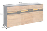 Sideboard GRAND ACACIA 180 cm Akazienholz, naturbelassene Kante, mit LED-Beleuchtung