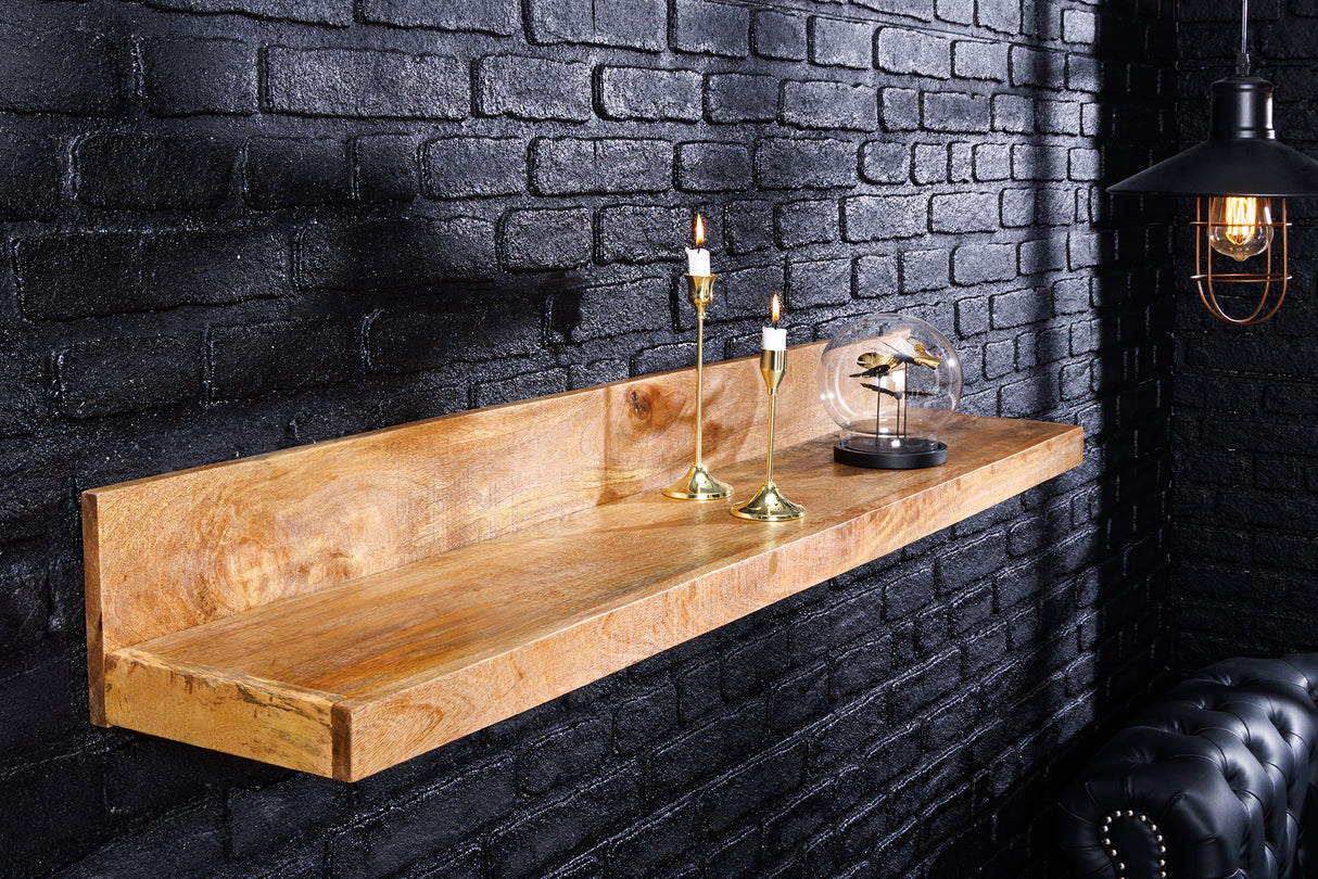 Wall shelf MAKASSAR 80cm natural mango wood