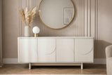 Sideboard SAVOY 180 cm 3D mit weißer Marmorkeramikplatte