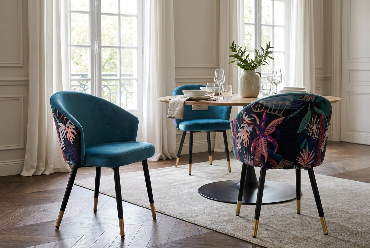 Chair MAISON CLASSIQUE midnight jungle blue-green-purple