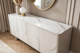 Sideboard SAVOY 180 cm 3D mit weißer Marmorkeramikplatte