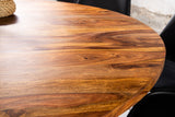 Dining table TRES CHIC Ø 140cm round sheesham wood brown stone finish