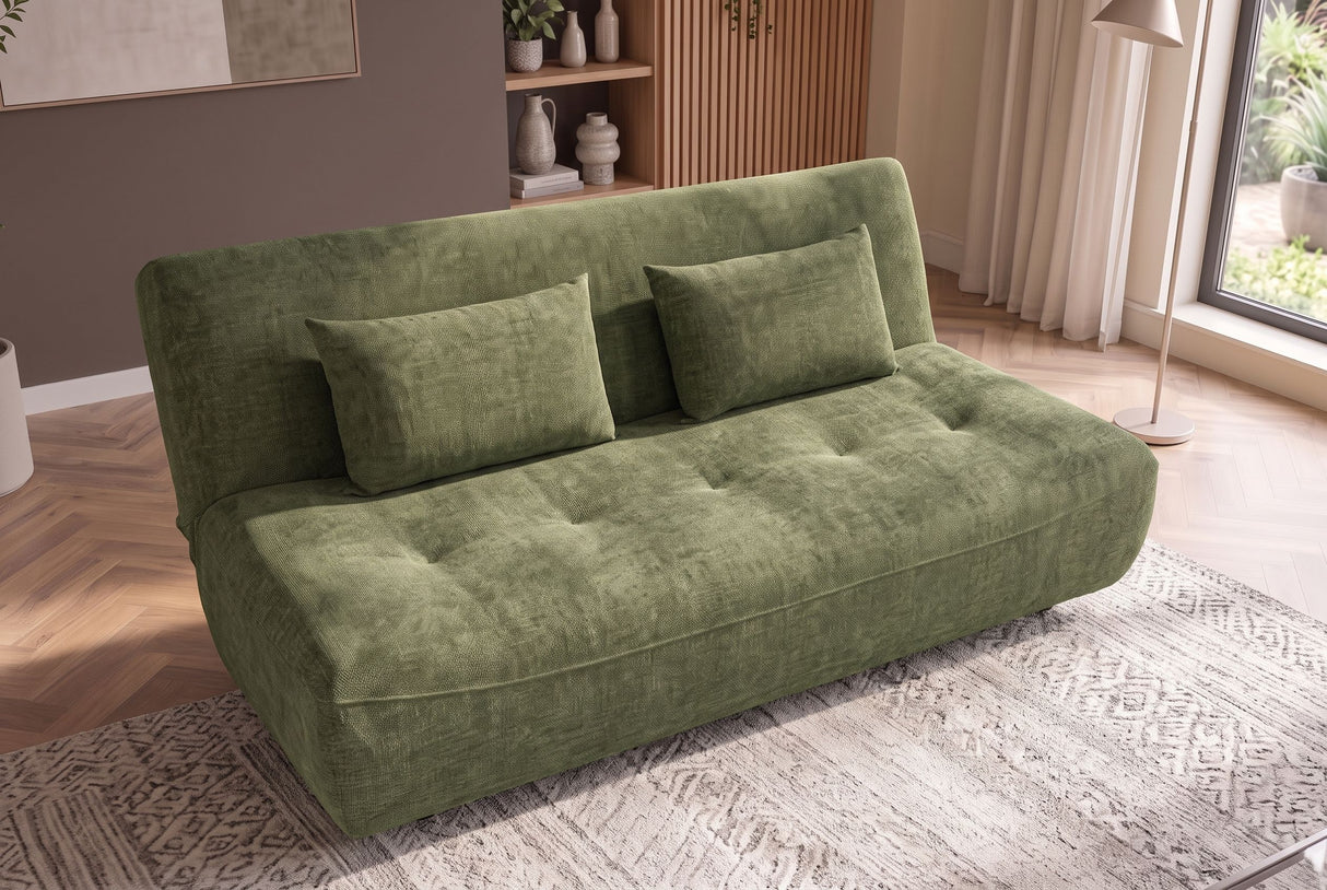 Schlafsofa ELYPSE 200cm 3-Sitzer Chenille grün