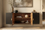 Sideboard GOLDEN SUNSET 180cm 3D hanging mango wood black