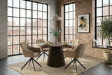 Swivel chair PAPILLON rotatable 180° w/ armrests velvet champagne greige