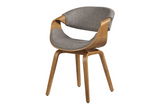 Stuhl ORGANIC Esche furniert Strukturstoff grau