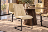 Cantilever chair MIAMI square quilting microfibre antique beige w/ black metal frame