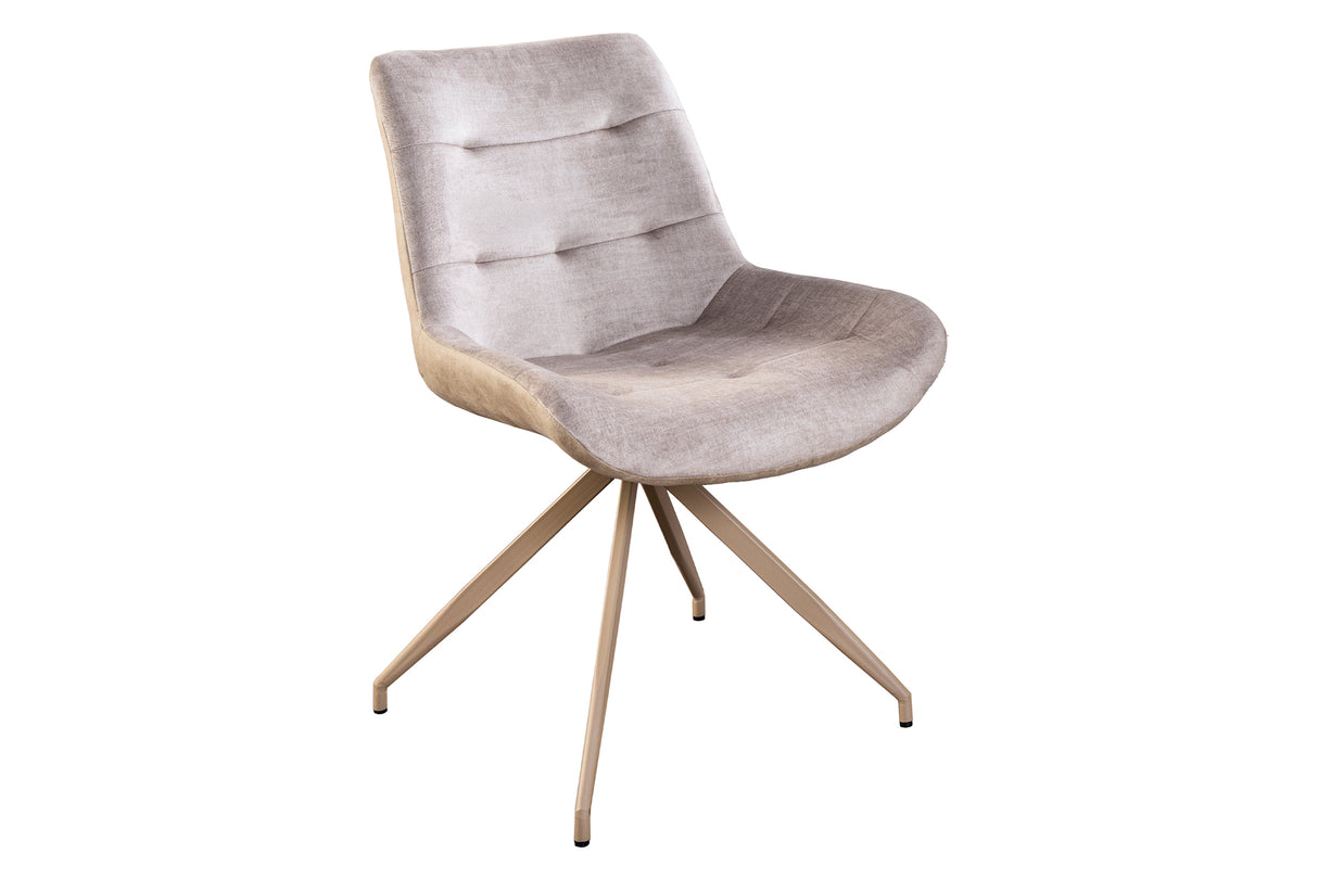 Chair DIVANI retro style velvet microfibre champagne beige