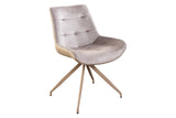 Chair DIVANI retro style velvet microfibre champagne beige