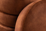 Hocker VOQUE 50cm Samt rostbraun mit Stauraum