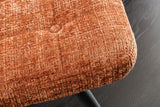 Hocker SCANDINAVIA m. schwarzen Metallbeinen Chenille-Stoff rostbraun