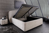 Bed ART DECO 180x200cm bouclé greige w/ storage space