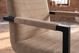 Freischwinger LOFT mit Armlehnen Kord taupe Metallgestell schwarz