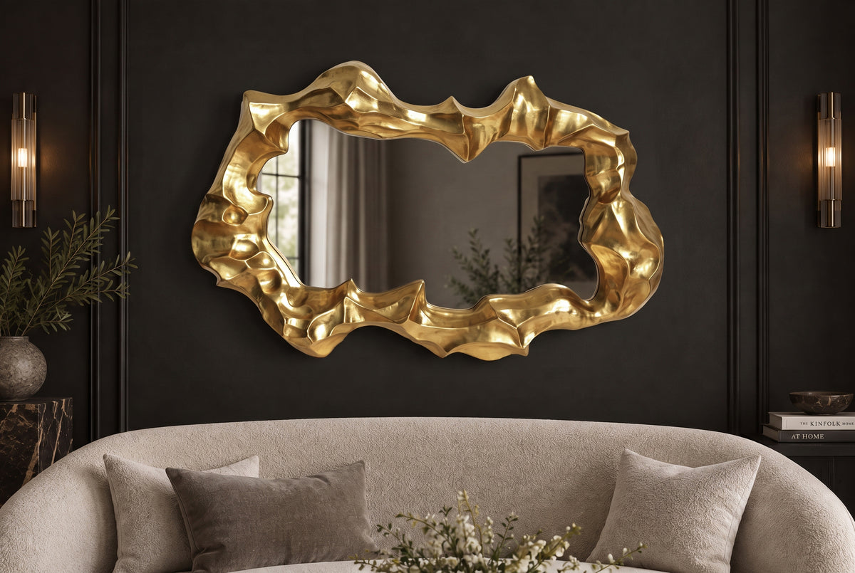 Wandspiegel VENETIA 150cm asymmetrische organische Form gold