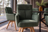 Drehsessel BIG GEORGE 360° drehbar Buchenholzgestell m/ Armlehnen Federkern Cord grün