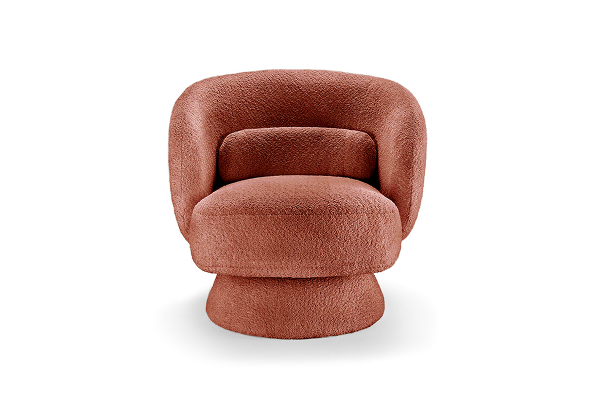 Sessel BOSSA NOVA 360° drehbar, Bouclé-Rostoptik