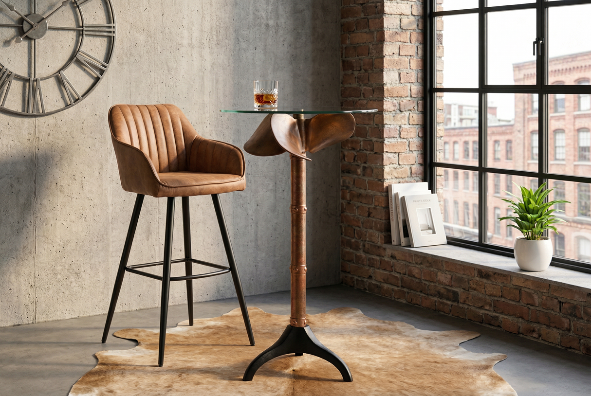 Stehtisch OCEAN 100cm Kupfergestell ohne Glasplatte