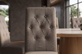 Chair CASA w/ neck roll textured fabric taupe