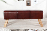 Bench BOCK 120cm genuine leather and mango wood brown