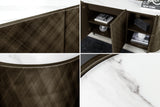 Sideboard REFLECTION 150cm 3D effekt  bronze w/ ceramic marble top white