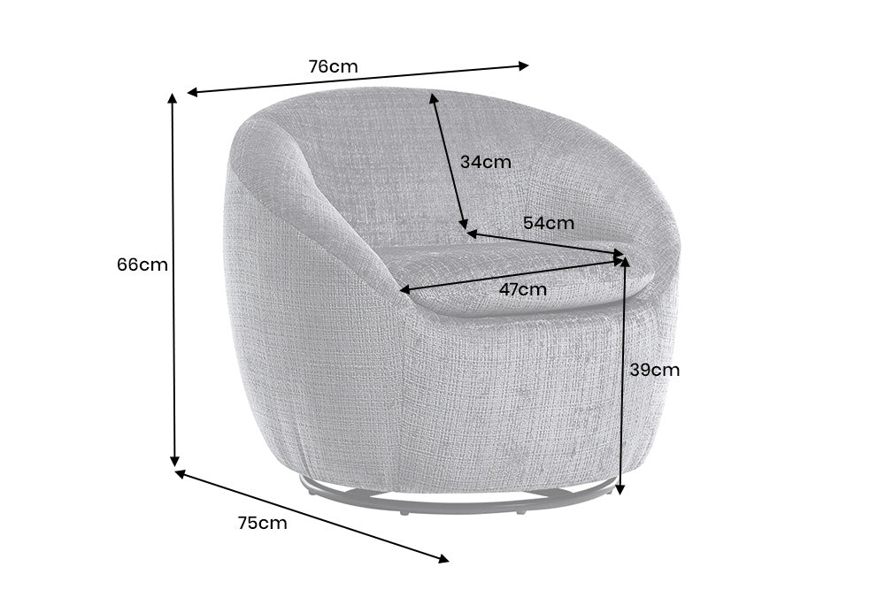 Sessel ALPINE 360° drehbar, Strukturstoff grau
