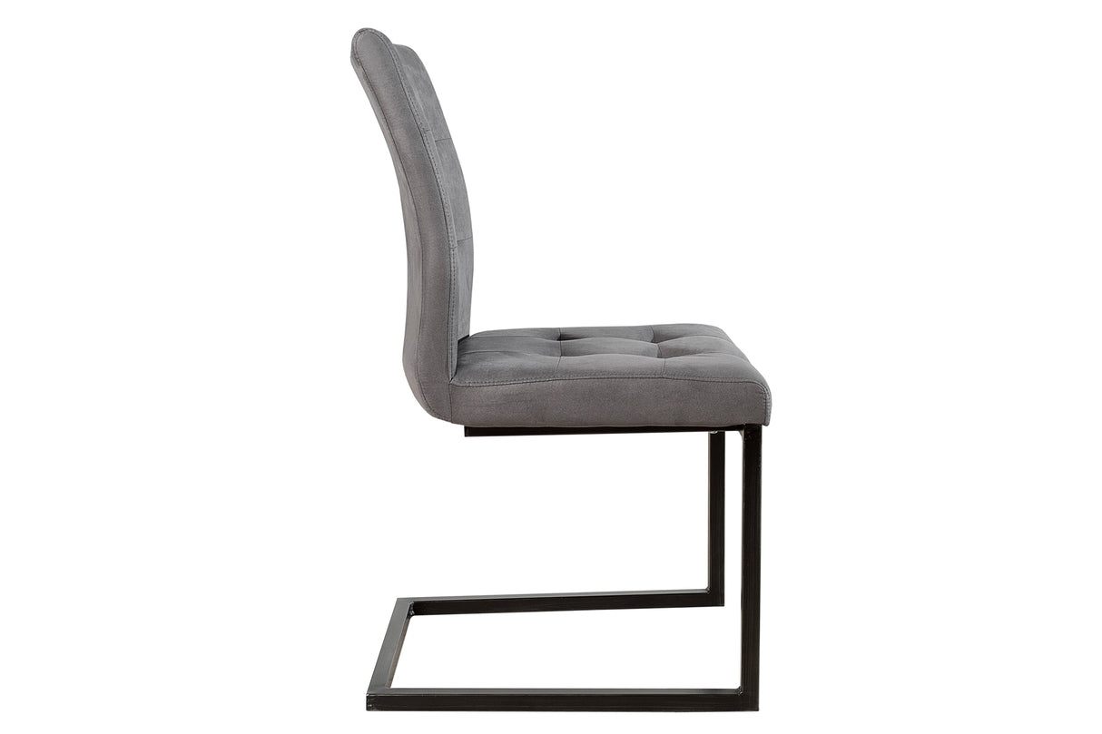 Cantilever chair OXFORD microfibre grey iron legs