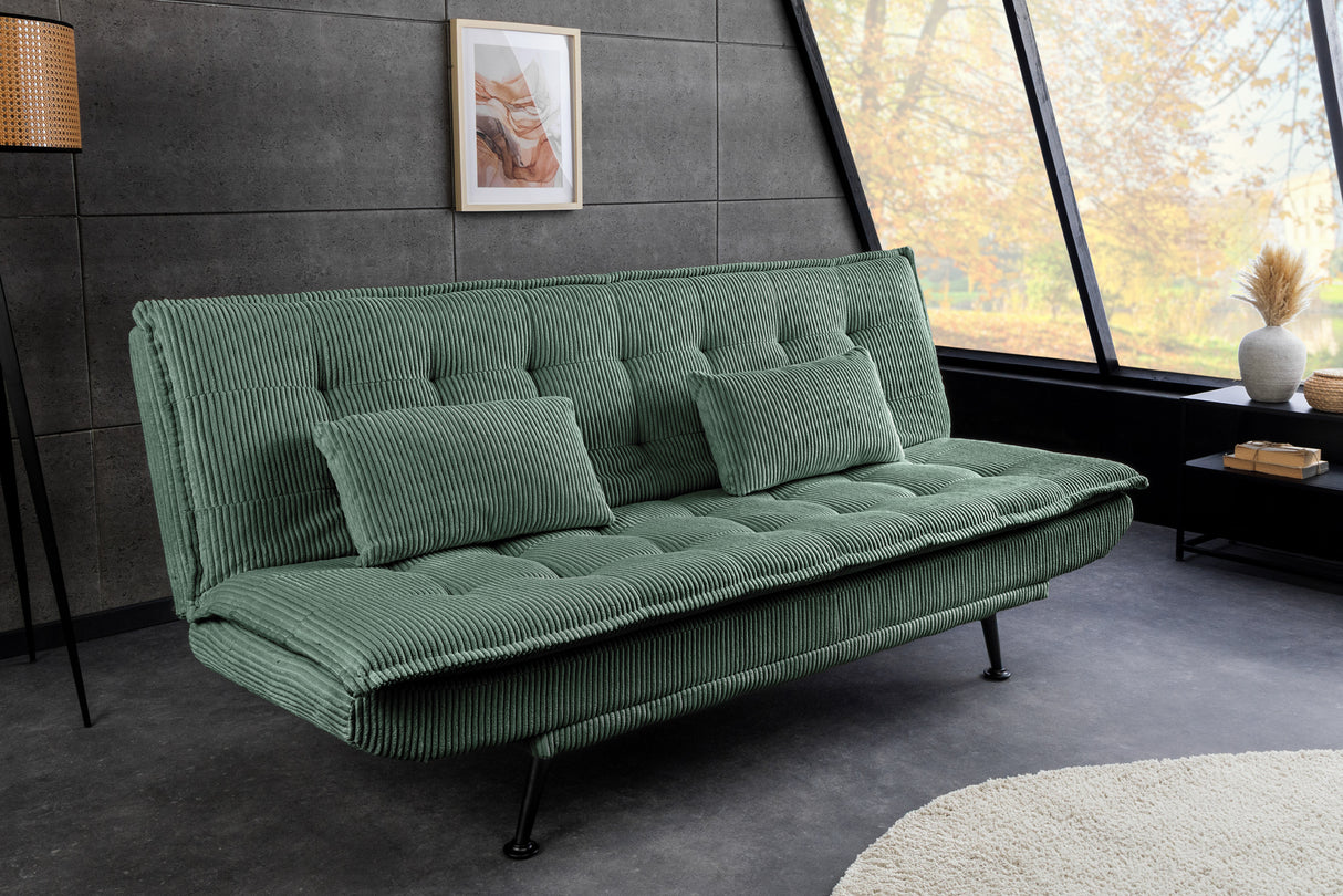 Sofa bed JAZZ 195cm 3-seater cord green
