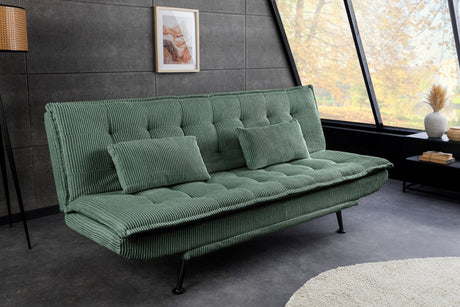 Sofa bed JAZZ 195cm 3-seater cord green