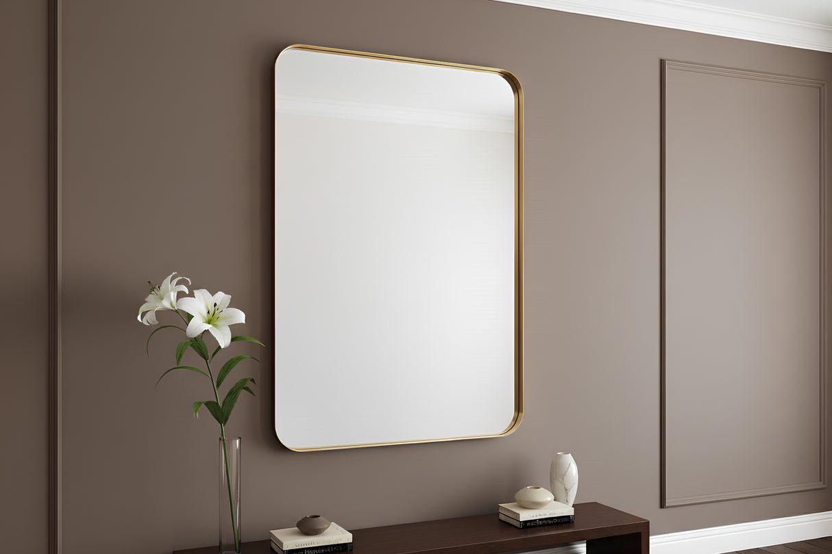 Wall mirror AMSTERDAM 100cm aluminium gold