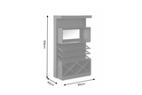Bar cabinet SCORPION 160cm w/ mirror mango wood black