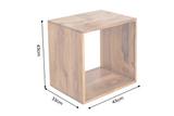 Side table MAKASSAR 45cm w/ open storage compartment mango wood natural
