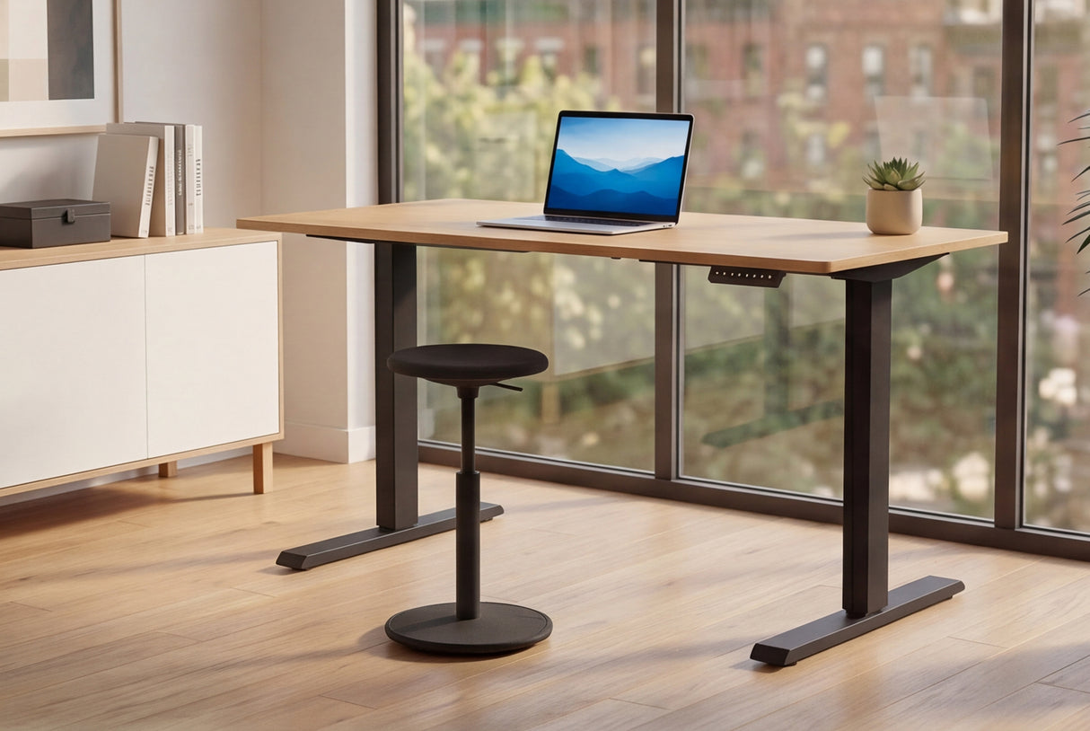 Office desk OAK DESK 120cm height adjustable natural