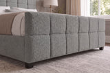 Bed PRESTIGE 180x200cm w/ storage space bouclé grey
