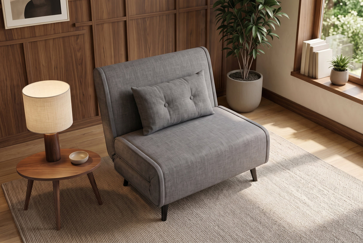 Sleeping chair SMART MULTIFUNCTION 100cm velvet grey